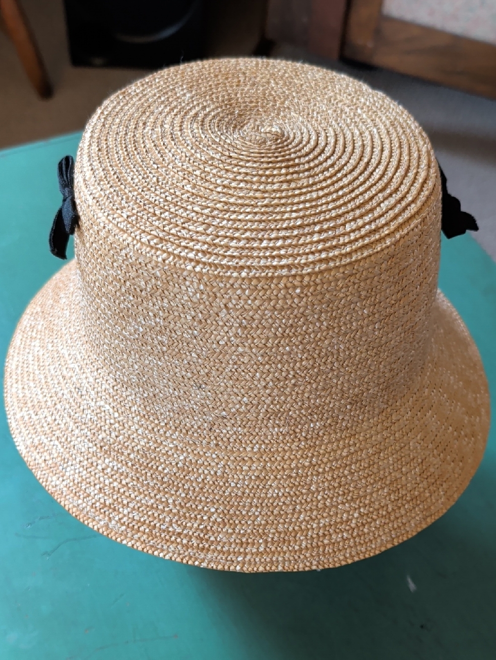 Kate Spade Sunglasses Straw Hat Bucket Summer Beach Tan Hat Black Glasses Iconic - Picture 8 of 16